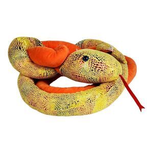 Adventure Planet Snake Plush Orange Green Sequin Foil Long Tongue Twisty